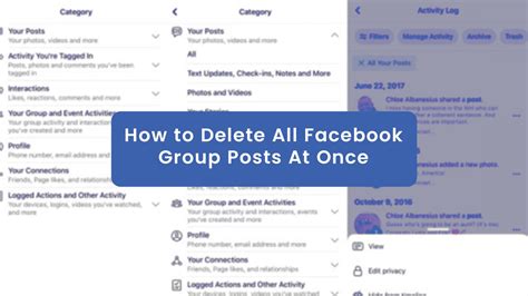 how to delete all posts in facebook group at once