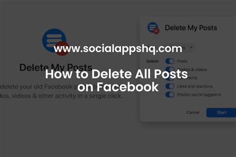 how to delete all posts on facebook app