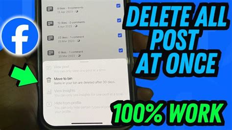 how to delete all posts on facebook on iphone