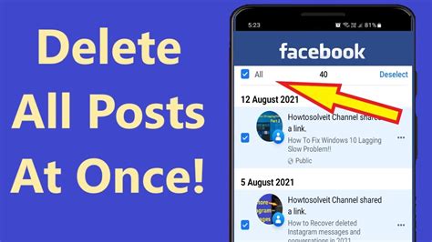 how to delete all posts on fb page