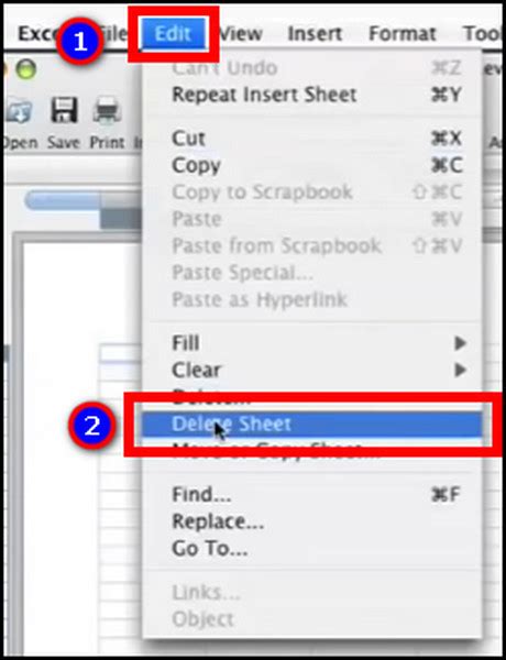 how to delete an excel sheet on macbook