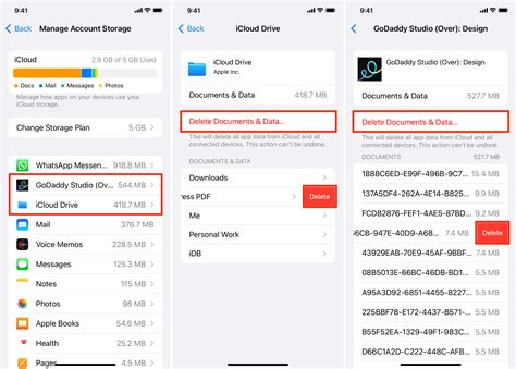 how to delete app data stored in icloud