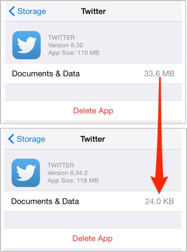 how to delete app documents and data in iphone