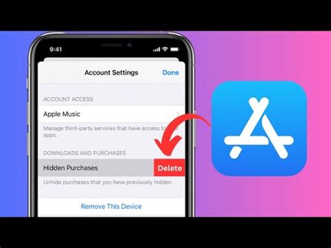 how to delete apps from hidden purchases on iphone