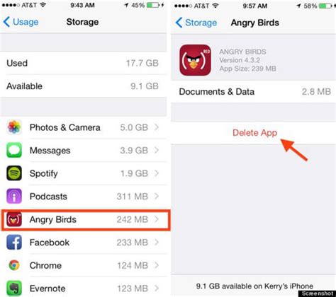 how to delete apps in iphone storage