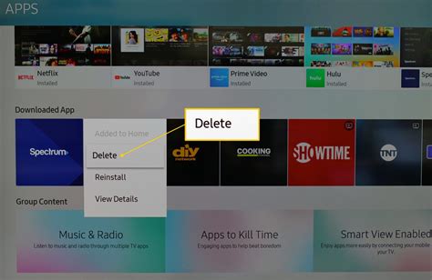 how to delete apps on android smart tv