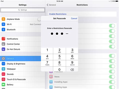 how to delete apps on ipad with parental control
