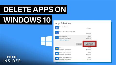 how to delete apps on microsoft computer