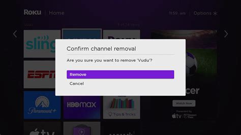 how to delete apps on roku