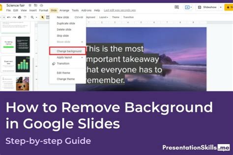 how to delete background of picture in google slides