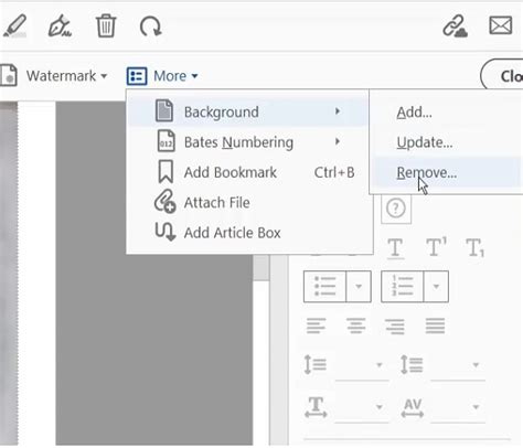 how to delete background text in pdf