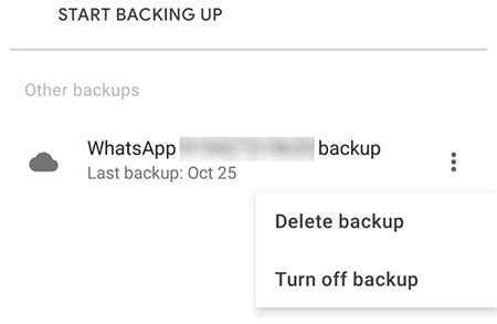 how to delete backup messages from google drive