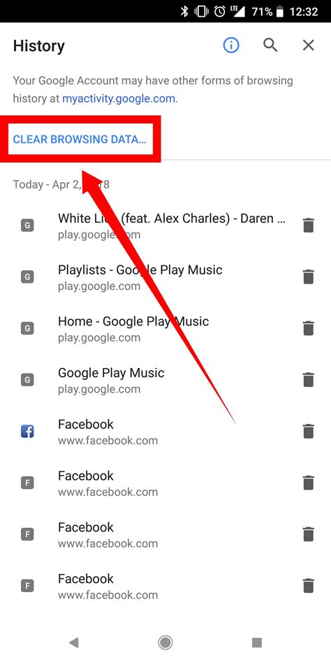how to delete browsing history in chrome on phone