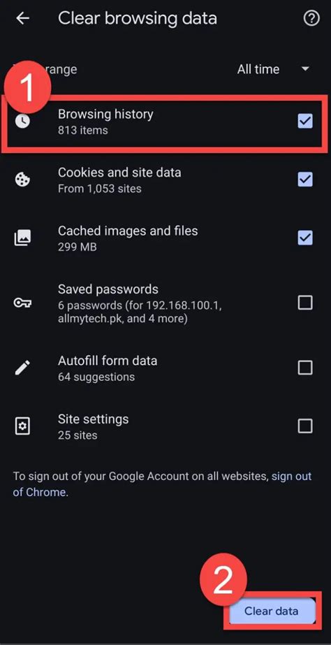 how to delete browsing history on facebook lite