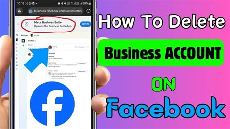 how to delete business account on facebook app