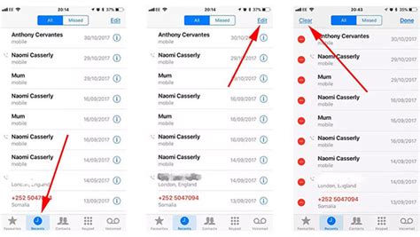 how to delete calls and messages on iphone