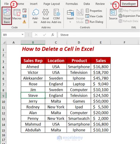 how to delete cells in excel on ipad