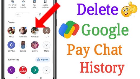 how to delete chat history from google pay