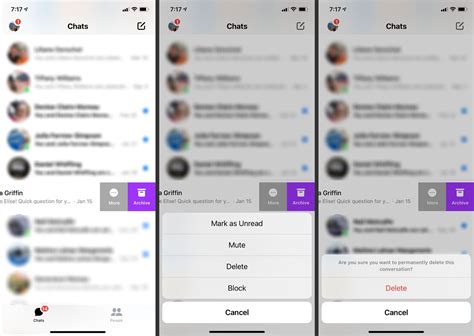 how to delete chat in facebook messenger on iphone