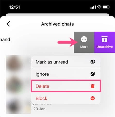 how to delete chats from messenger on iphone