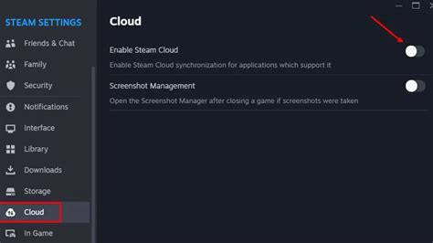 how to delete cloud storage on steam