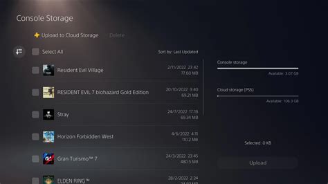 how to delete cloud storage ps5