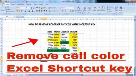 how to delete colored rows in excel