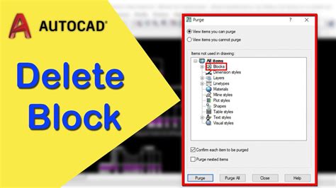 how to delete command in autocad