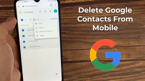 how to delete contacts from gmail account on android
