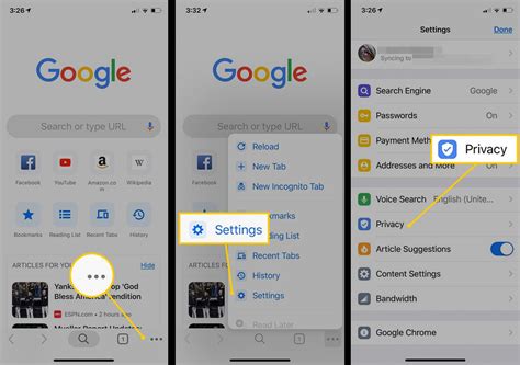 how to delete cookies from google app on iphone