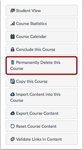 how to delete course on canvas