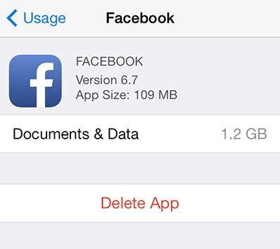 how to delete documents and data from facebook