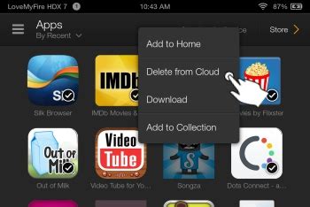 how to delete downloads on kindle fire
