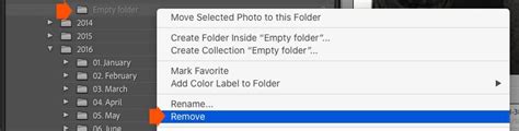 how to delete empty folders in lightroom
