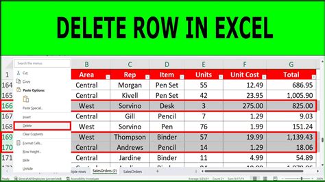 how to delete extra rows in excel table