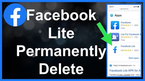 how to delete facebook account in lite