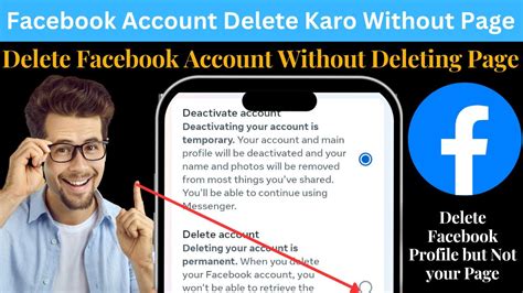 how to delete facebook account without deleting page