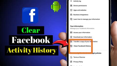 how to delete facebook activity history on android