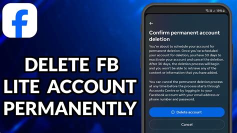 how to delete facebook lite account permanently from mobile