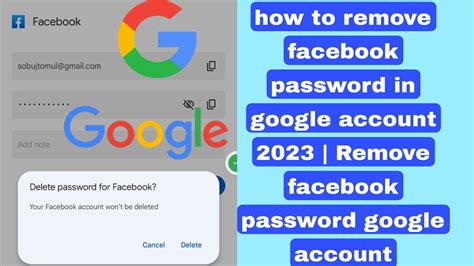 how to delete facebook password from google