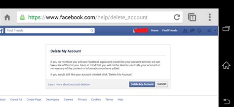 how to delete fb account permanently in chrome
