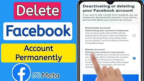 how to delete fb on meta
