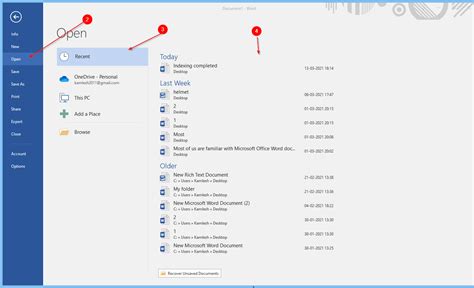 how to delete file history in word