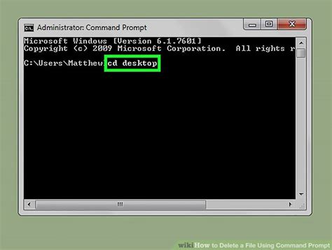how to delete file using cmd windows 10