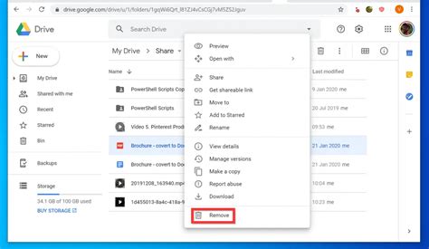 how to delete files from google drive bin