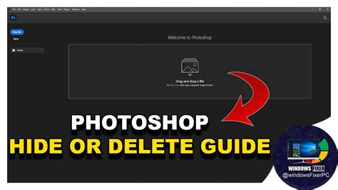 how to delete files from photoshop home screen