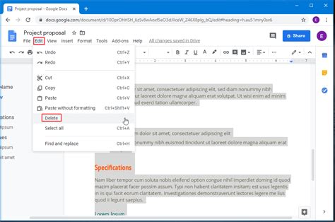 how to delete files off google docs
