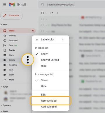how to delete folders in gmail mobile