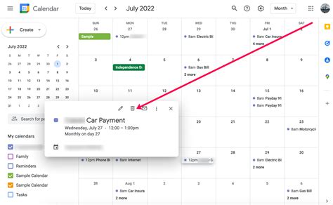 how to delete from google calendar