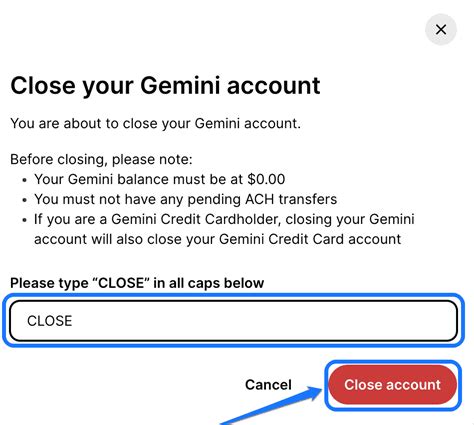 how to delete gemini app account